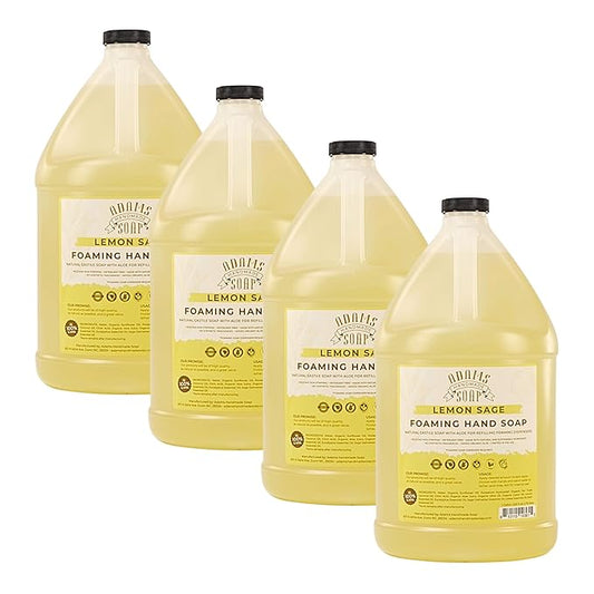 Adams Handmade Soap Liquid Foaming Soap 1 Gal - Lemon Sage (Pack of 4)