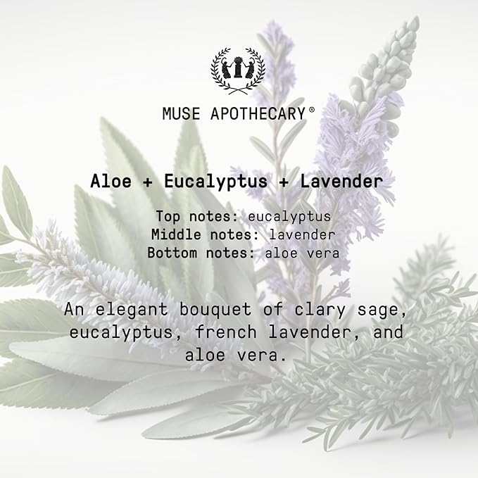 Muse Apothecary Hand Ritual - Aromatic and Nourishing Hand Soap, Infused with Natural Aromatherapy Essential Oils - USDA Certified Biobased - 16 oz, Aloe + Eucalyptus + Lavender, 2 Pack