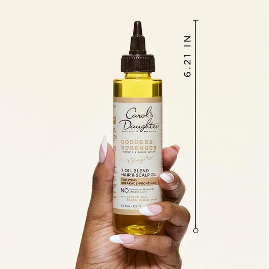 Carol's Daughter Goddess Strength 7 Oil Blend Scalp and Hair Oil for Waves, Coils and Curls, Hair Treatment with Castor Oil, 4.2 Fl Oz