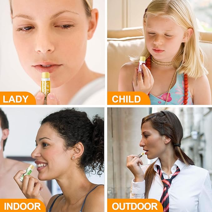 Yopela 28 Pack Natural Lip Balm Bulk with Vitamin E and Coconut Oil - Moisturizing, Soothing, and Repairing Dry and Chapped Lips Valentine's Gift - 14 Flavors - Non-GMO