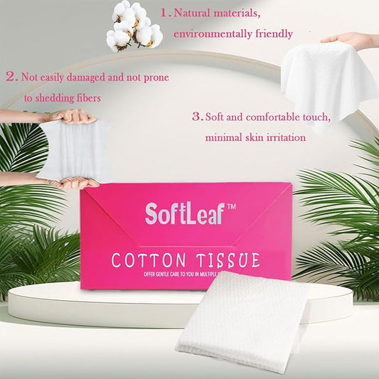 Disposable Face Towel 7.87"×7.87", Lint-Free Cotton Fibre Face Towelettes, Ultra Soft Makeup Remover Dry Wipes, Facial Towels for Sensitive Skin, 240 Count (Pack of 4)