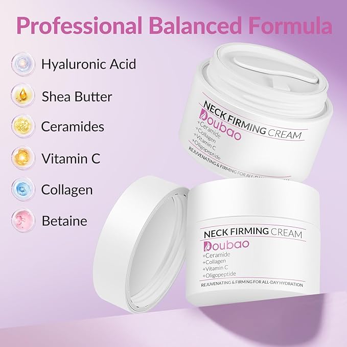 Neck Firming Creams for Tightening and Firming, Moisturizer Face Cream with Collagen, Hyaluronic Acid, Day & Night Anti-Aging Skin Tightening Cream for Neck, Décolleté & Face – 1.7Fl Oz