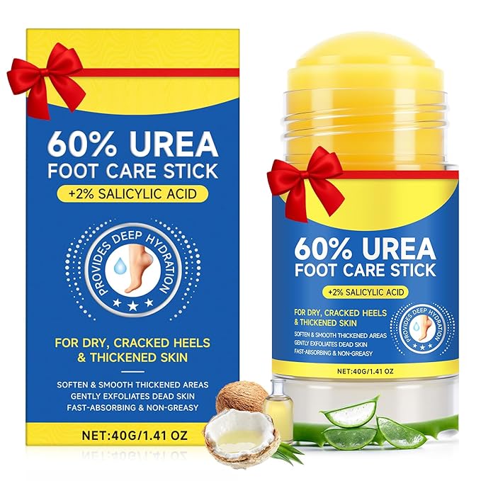 60% Urea with 2% Salicylic Acid Urea Foot Care Stick, Foot Cream 60 Percent for Feet Maximum Strength Moisturizer for Dry Cracked Heels, Hands, Thick & Cracked Skin, Callus Remover, Deep Hydration