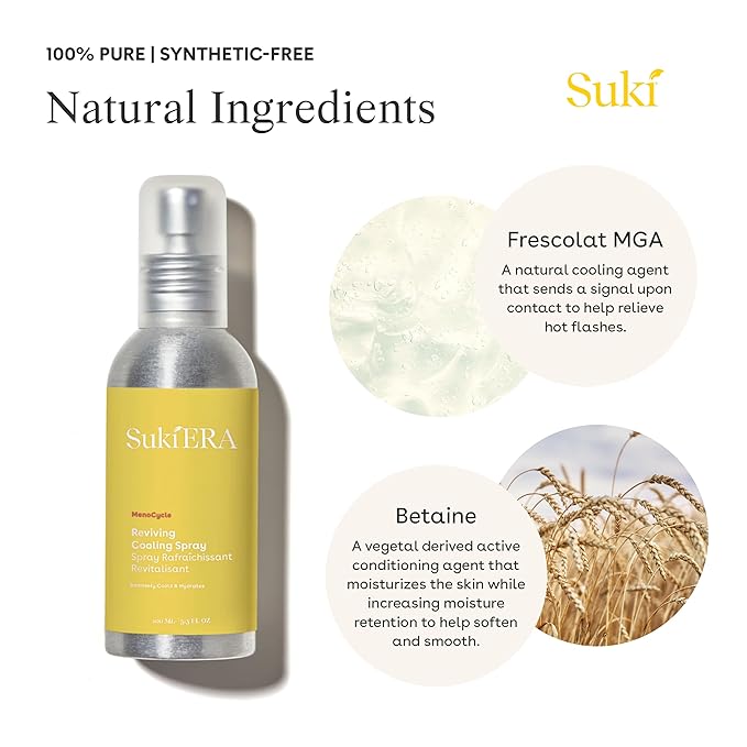 Suki Era Reviving Cooling Spray, Helps Relieve Hot Flashes, Calms, Cools, Hydrates, And Refreshes Skin During Perimenopause and Menopause, 4 Fl Oz
