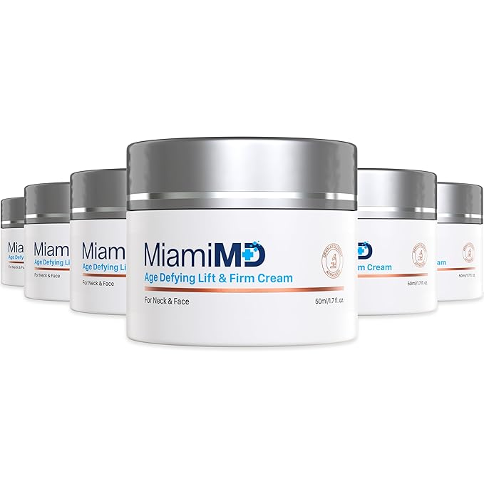MiamiMD Age-Defying Lift & Firm Cream - Anti Aging and Skin Firming For All Types - Paraben Free - Fragrance Free Cruelty Free BHA Free 50 ml (1.7oz) - 6 PACK