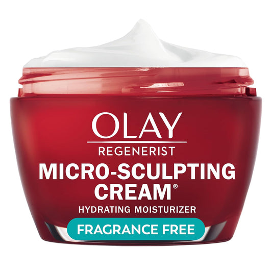 Anti-Aging Face Moisturizer for Women Over 40 – Olay Regenerist Micro-Sculpting Cream, Fragrance-Free – Hydrating & Firming Wrinkle Cream with Hyaluronic Acid, Niacinamide & Peptides – 1.7 oz