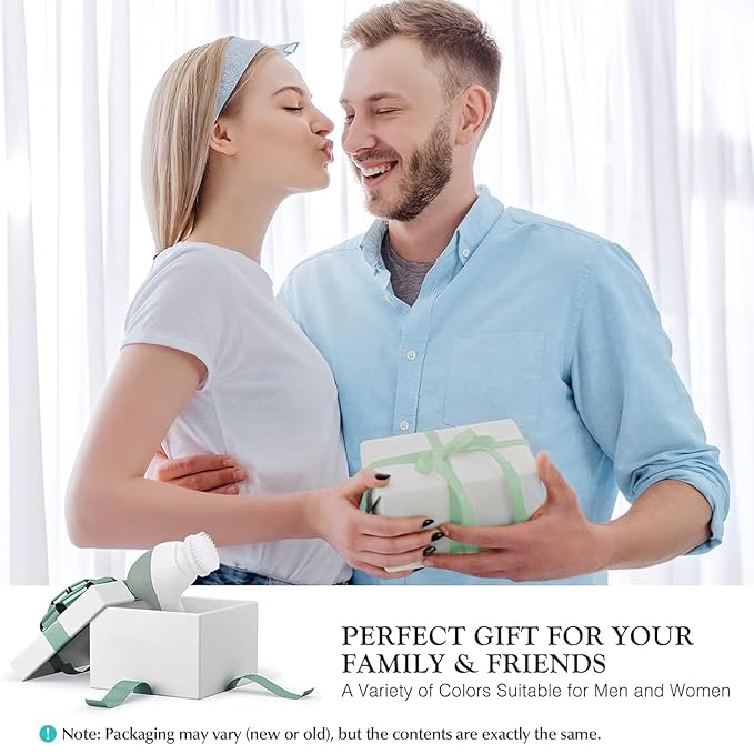 COSLUS Facial Cleansing Brush Silicone Face Scrubber: 7 in 1 FBS-D Electric Exfoliating Rotating Massage Device Waterproof Deep Cleaning Exfoliation Spa Machine - Electronic Skin Care Wash System