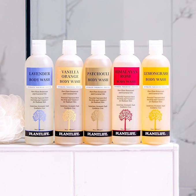 Plantlife Vanilla Orange Body Wash - GMO and Gluten Free Gentle and Moisturizing Body Wash That Contains Only Ingredients Straight from Nature - Manufactured in the USA 14 oz