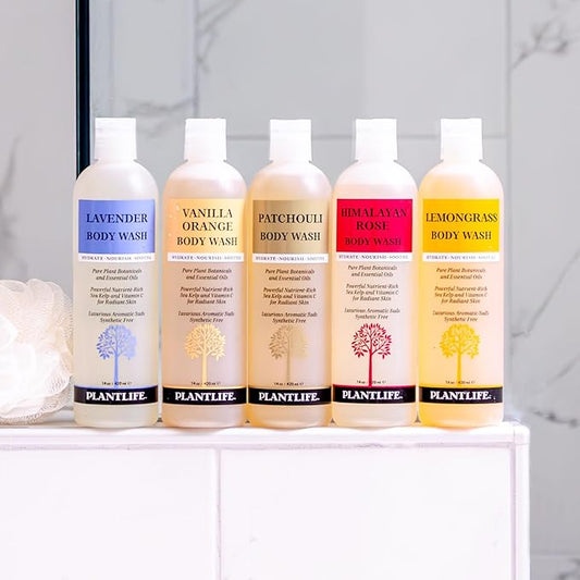 Plantlife Vanilla Orange Body Wash - GMO and Gluten Free Gentle and Moisturizing Body Wash That Contains Only Ingredients Straight from Nature - Manufactured in the USA 14 oz