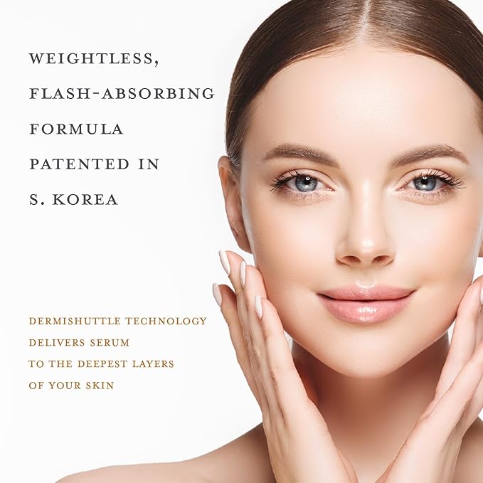 JEU'DEMEURE Dermishuttle Face Lifting Kit – Deep-Absorbing Needle-Free Serum with Collagen, Hyaluronic Acid, Peptide – Targets Wrinkles, Lifting & Skin Renewal Without Microneedling, 2 Weeks