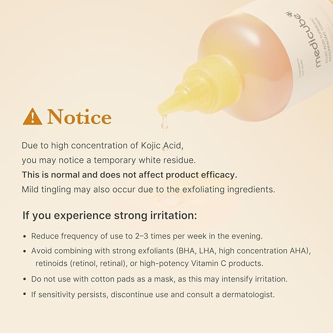 medicube Kojic Acid Turmeric Smoothing Toner for Face & Body | Lightweight Toner for Balancing Uneven Skin Tone & Texture | Niacinamide, Glycolic Acid for Clear Glass Skin | 8.45 fl.oz