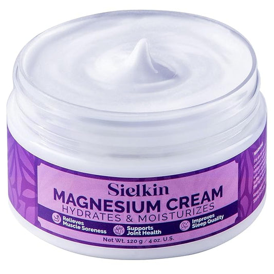 Topical Magnesium Lotion Leg Cream: Organic Magnesium Body Butter for Sweet Sleep/Leg Cramps/Feet/Arms/Chest Muscle Pain Relaxtion- Calm Moisturizing Cream - Day and Night Fast Absorption 3.5 oz