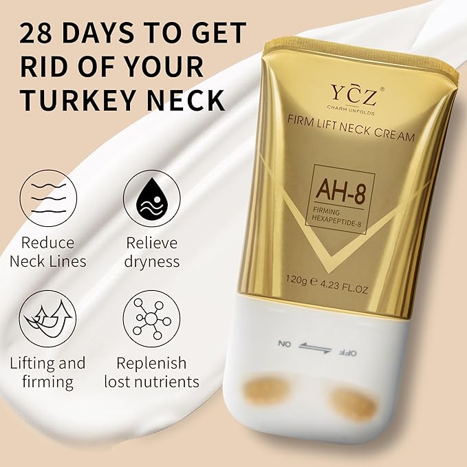 Ycz AH-8 Firming Neck Cream for Crepey Skin Body Care Comfort, Contains Hexapeptide, Moisturizing, Tightening Lotions Cosmetic Skin Care Skin Repair (Pack of 2)