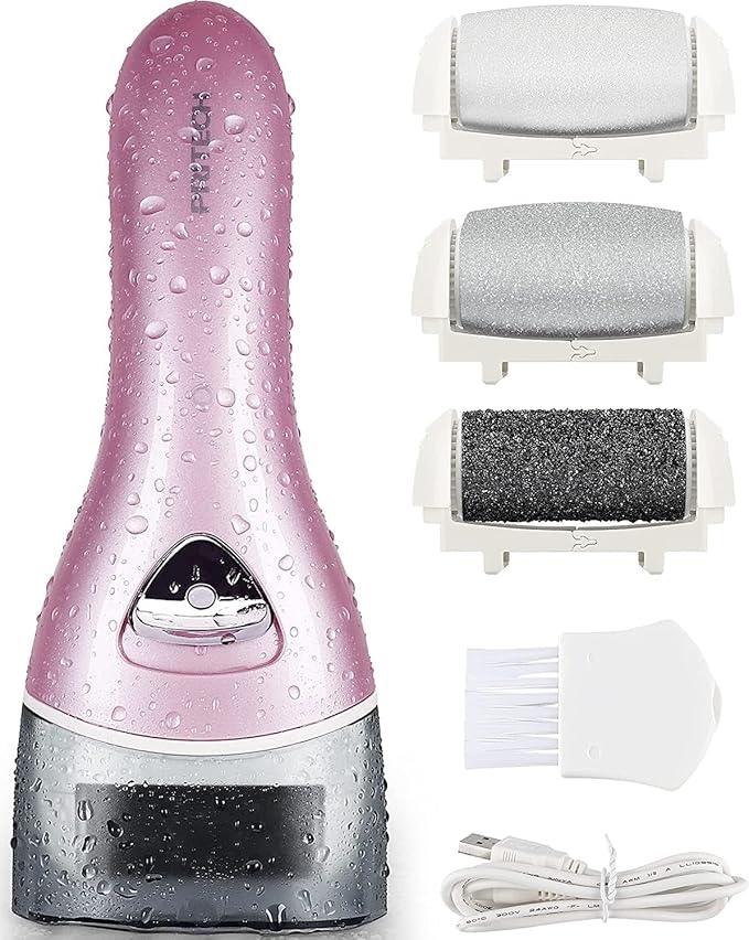 Electric Foot Callus Removers Rechargeable,Portable Electronic Foot File Pedicure Tools, Electric Callus Remover Kit,Professional Pedi Feet Care Perfect for Dead,Hard Cracked Dry Skin（Pink）