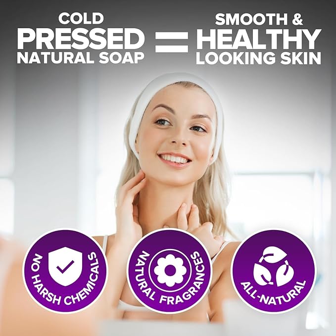 iHeart Lavender Soap Bars (2 Pack) – Deep Cleansing & Soothing for Sensitive Skin – Infused with Shea Butter & Sea Salt for Luxurious Lather & Long Lasting Freshness