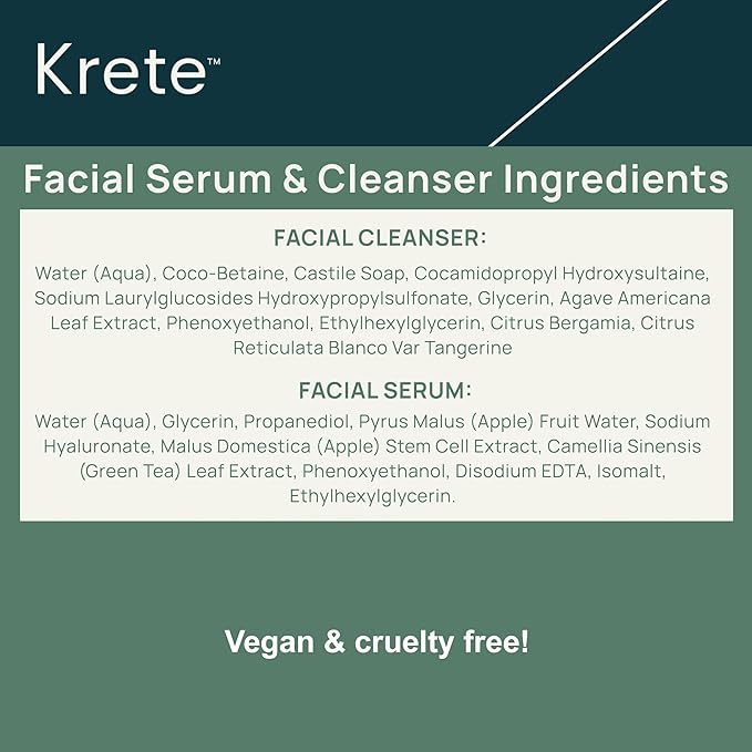 krete Probiotic Facial Cleanser 30-Second Routine for Glowing, Healthy Skin – 8 Ounces of Perfect Care for All Skin Types