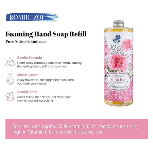 Foaming Hand Soap Refill, Rose, Gentle & Moisturizing Formula, 1 L/ 33.8 FL OZ