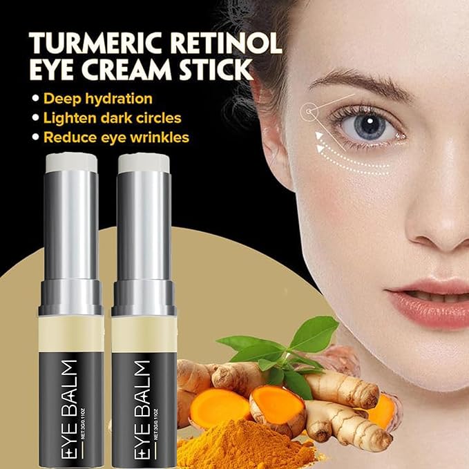 2PCS Turmeric Eyes Cream for Under Eye Bags, 2025 New Turmeric Cream Erases Eye Bags Within Minutes, Moisturizing Under Eyes Balm for Travel Care Serum for Women