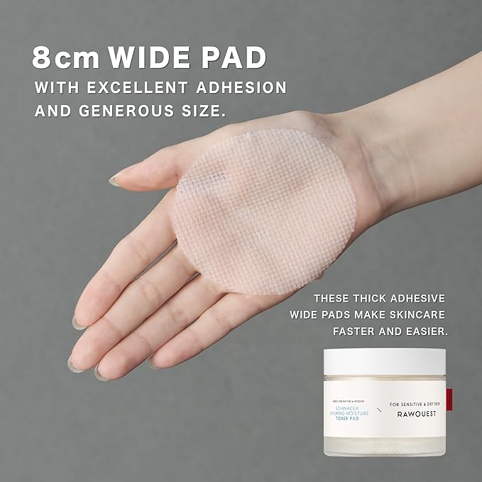 Echinacea Toner Pad 190ml (60ea), Instant Calming Irritation, Moisturizing, Redness Relief, Soothing, Hydrating, Soothing & Moisturizing, Hyaluronic Acid, Echinacea Extract for Sensitive Skin