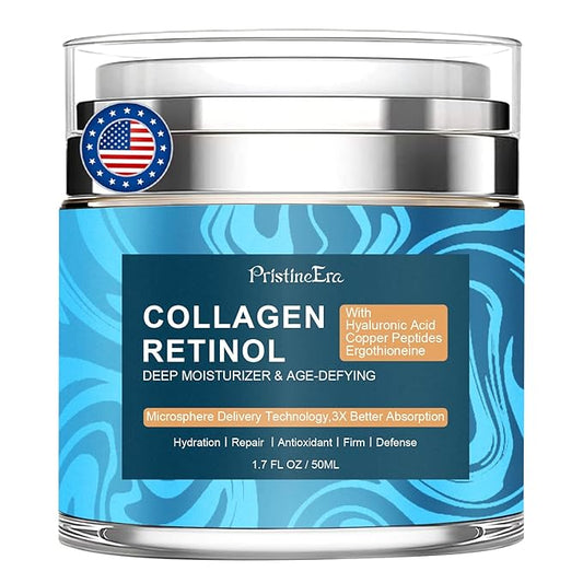 Collagen Retinol Hyaluronic Acid Cream, Anti-Aging Face Moisturizer for Face, Firming Skin Care Neck & Décolleté, Daily Moisturizer Face Cream Day & Night - 1.7 fl.oz.