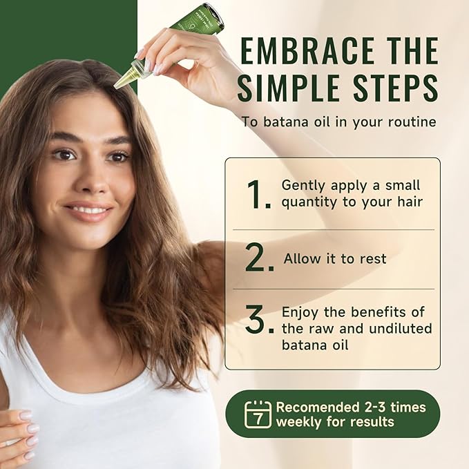 Batana Oil - Dr Sebi Organic Oil for Hair Growth, 100% Raw Pure Natural from Honduras, Deeply Nourishing Scalp for Thicker & Stronger Hair, 8.11 fl oz