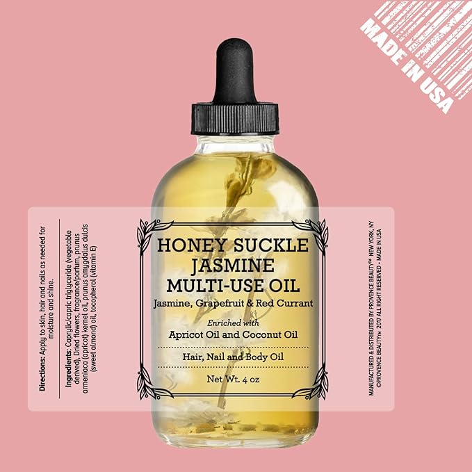 Multi-Use Face, Body & Hair Oil - Hydrates Skin, Restores Shine - With Apricot, Coconut Oil & Vitamin E - 4 Fl Oz