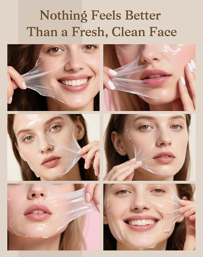 Collagen Night Wrapping Mask, Rice Mask for Face, Peel Off Face Mask for Elasticity, Hydrating & Glow, Korean Skin Care, 2.53 FL.OZ