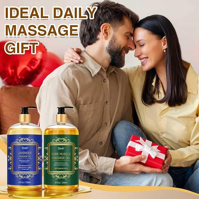 2 Pack Body Massage Oil for Massage Therapy, Sore Muscle Arnica Oil & Lavender Massage Oil for Pain Relief, Massage Relaxing Oil for Calming, Soothes Joints & Muscle, Spa Gift for Him Her