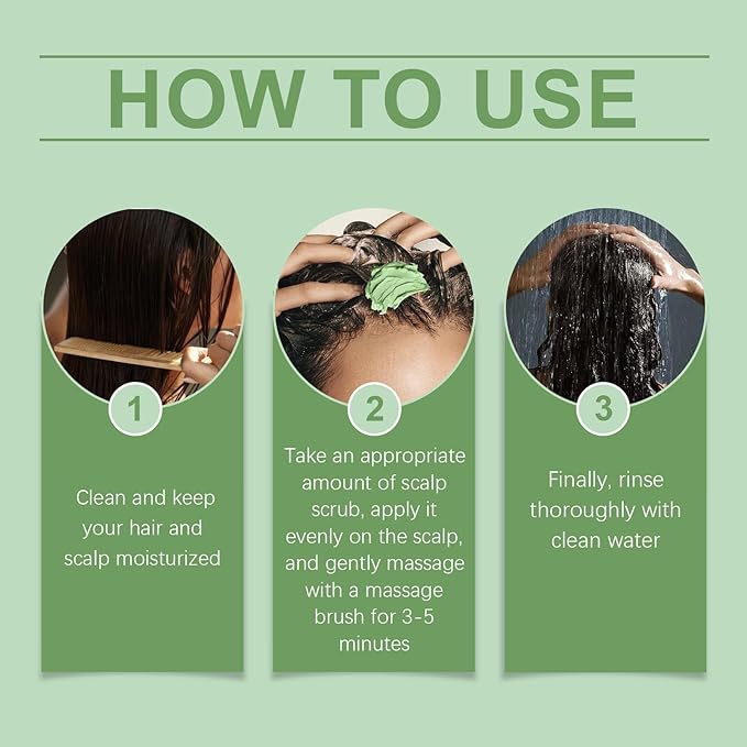 Scalp Scrub with Massaging Brush - 100g Sea Salt Exfoliator Infused with Rosemary & Peppermint Oil for Deep Cleansing, Hydrating Scalp Care Treatment