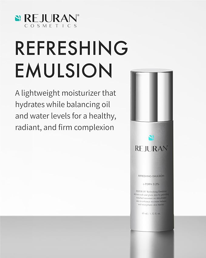 REJURAN® Refreshing Emulsion, c-PDRN® - Salmon DNA Facial Moisturizer for Deep Hydration, Radiance-Boosting, Firmness, Skin Elasticity, and Optimal Moisture Balance. Korean Skincare (1.52 fl oz)