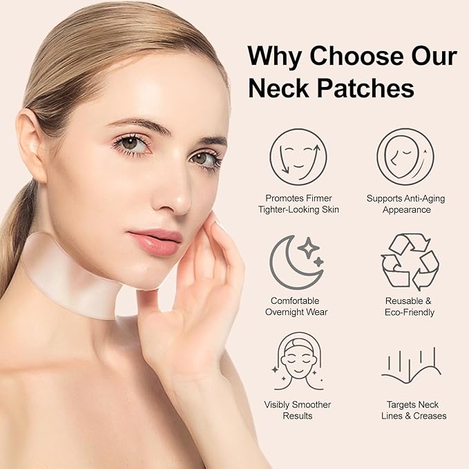 1 Pack Silicone Neck Wrinkle Patch, Reusable Anti-Aging Silicone Pad for Neck Wrinkle Smoothing & Skin Firming (1-Month Supply)