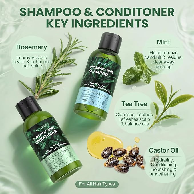 Travel Shampoo Conditioner and Body Wash Gift Set Trio, Travel Size Hair Care & Body Care for Trip, Outdoor, Camping, Hotel & Gyms, Anti-Dandruff, Nourish, Gentle For Baby, 3.38 Oz Travel Size Bottles