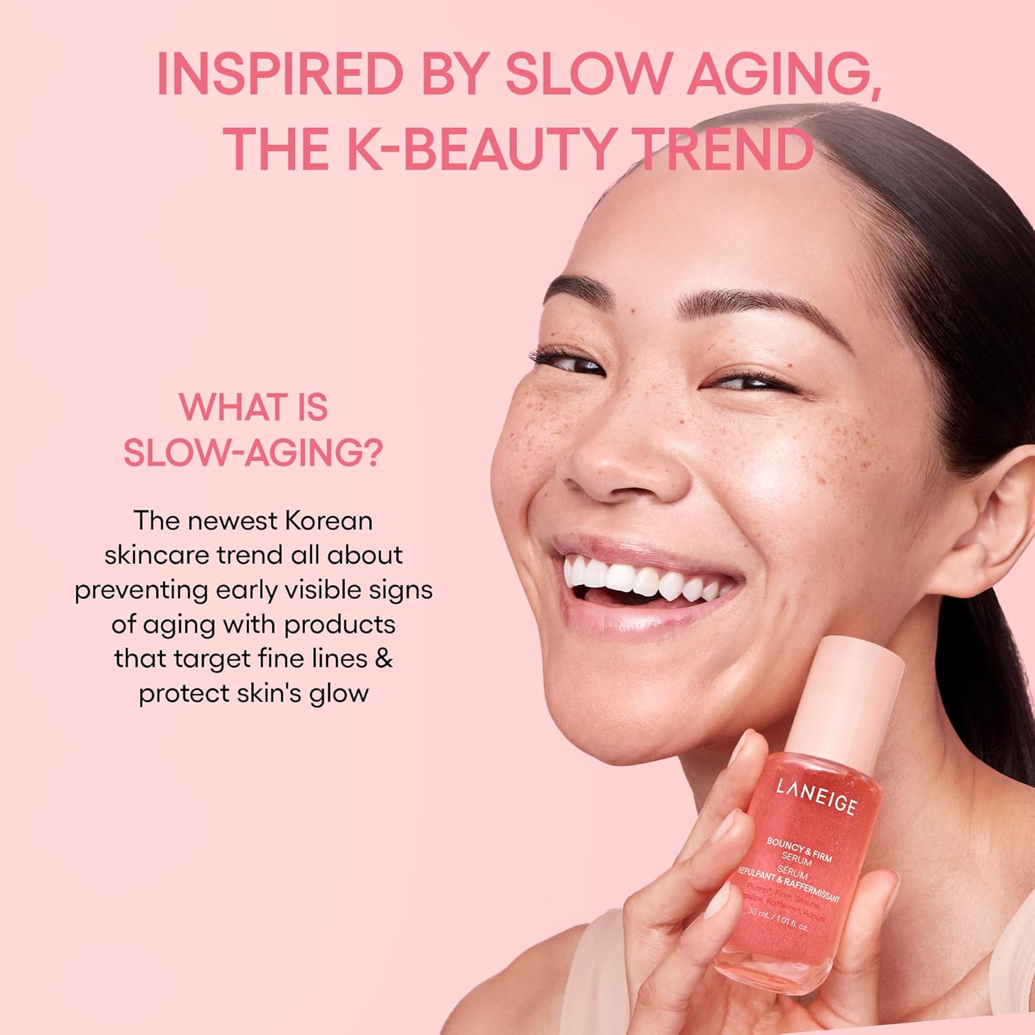 Bouncy & Firm Serum: Korean Slow Aging Collagen Serum with Peptides for Plumping, Firming, & Hydrating