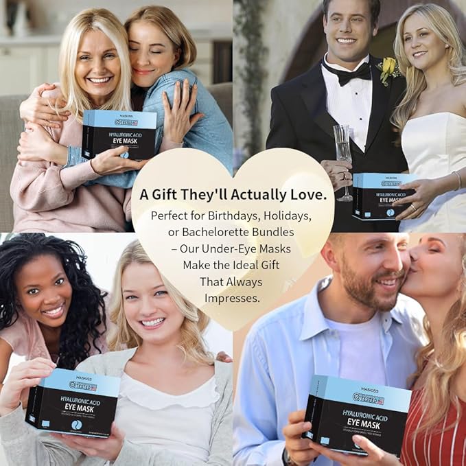 Under Eye Patches (50 Pairs), Hyaluronic Acid Eye Masks for Dark Circles Puffy Eyes Undereye Bags, Collagen Eye Patches for Wrinkles and Hydrate, Skin Care Gift for Her