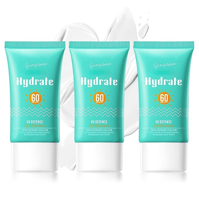 3PCS Sunscreen for Face,Moisturizing Body Face Sunscreen SPF 60+++,Portable Travel Sun Screen,Non-greasy Sun Screen Lotion,Hydrating Sun Block for All Skin Types N