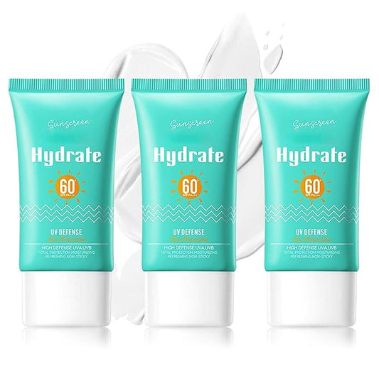 3PCS Sunscreen for Face,Moisturizing Body Face Sunscreen SPF 60+++,Portable Travel Sun Screen,Non-greasy Sun Screen Lotion,Hydrating Sun Block for All Skin Types N