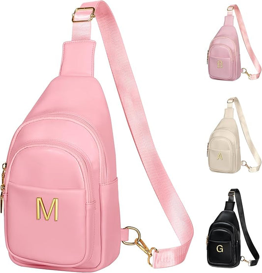 Birthday Gifts for Women Teen Girls, Initial Crossbody Sling Bag, Travel Purse for Women, Friends Sister Gifts