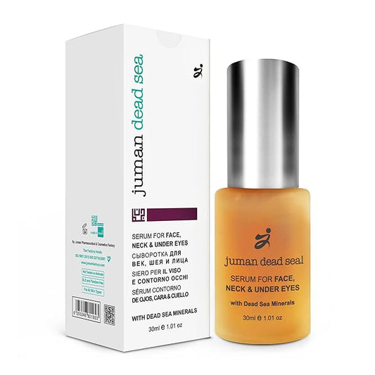 Juman Dead Sea Minerals Anti-Aging Serum | Vitamin C + Aleo Vera Leaf Juice for Sun Damage Reversal | Moisturizing Face Serum with Chamomile Extract | Pack of 1