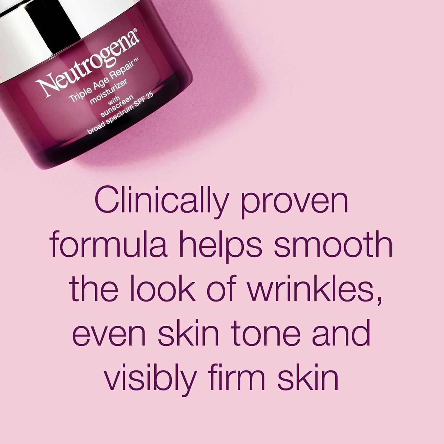 Triple Age Repair Anti-Aging Face Moisturizer with SPF 25 – Firming Day Cream for Wrinkles, Dark Spots & Dry Skin – Neck & Face Lotion with Glycerin & Shea Butter – 1.7 oz