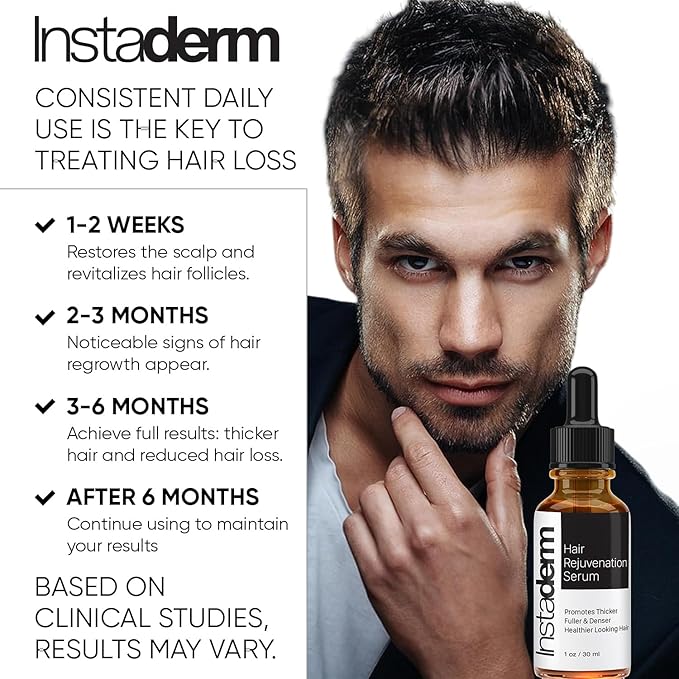 Hair Growth Serum- Extra Strength, DHT Blocker Hair Regrowth & Follicle Restoration Formula Treatment. Promotes Thicker, Fuller, Longer, Healthier Looking Hair for Men & Women.