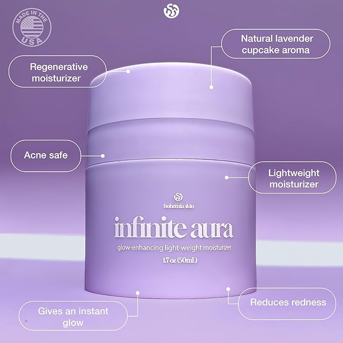 Infinite Aura – Barrier‑Repair Moisturizer with Beta‑Glucan, Ceramide Complex & Hyaluronic Acid | Copper Peptide & Vitamin C Glow Cream | 1.7 oz (50 ml)