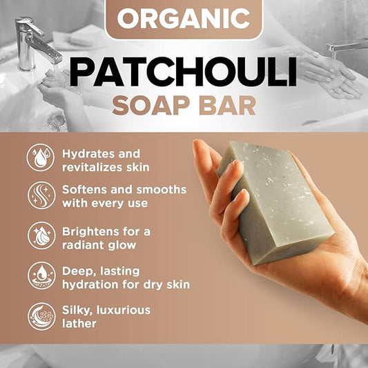 iHeart Patchouli Soap Refresher (2 Packs) - Earthy, Masculine Scent with Deep Cleansing and Moisturizing Mens Bar - With Shea butter for Rich Creamy Lather - Perfect for Men with Active Lifestyle