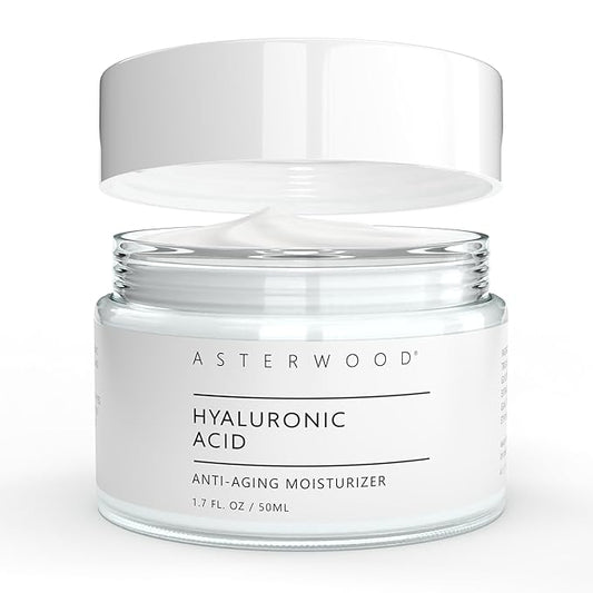 Asterwood Hyaluronic Acid Moisturizer - Anti-Aging, Wrinkle Reducing, Moisturizing, Hydrating - Fragrance-Free, Non-Comedogenic - 1.7 Fl Oz