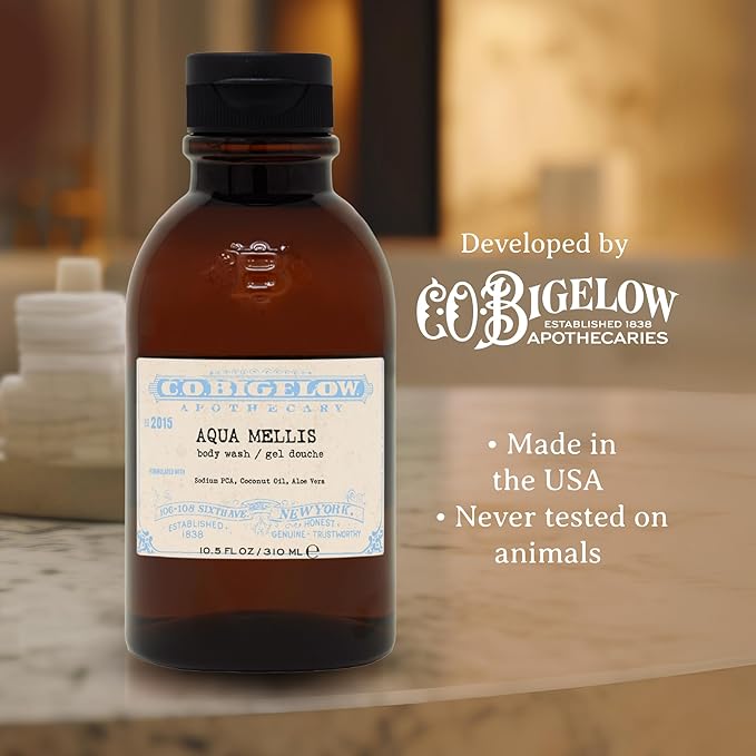 C.O. Bigelow Bergamot Body Wash, Iconic Collection Moisturizing Body Wash with Coconut Oil & Aloe Vera, 10.5 Fl Oz