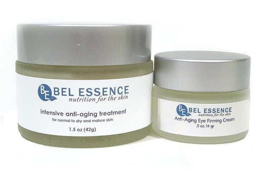 Bel Essence Anti-Aging Face Moisturizer and Anti-Wrinkle Under Eye Cream - Natural Aging Skin Care Set for Normal to Dry Skin - Hydrating Face Cream to Firm Skin, Reduce Fine Lines -1.5 Oz/.5 Oz