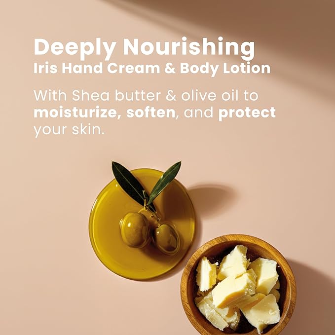 Panier des Sens - Travel Pouch Iris Gift Set - Shower Gel 3.3 fl oz + Body Lotion 3.3 fl oz + Hand Cream 1 fl oz - 97% Natural Ingredients - Made in France, Vegan Friendly Body Care