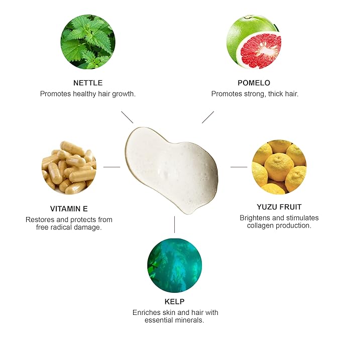 100% PURE Yuzu & Pomelo Glossing Shampoo & Cleansing Detox Helps Restore Vibrancy in Dry Dull Hair Revitalizing Shine & Body Healthy Growth for Women & Men, Vegan - 16 Fl Oz