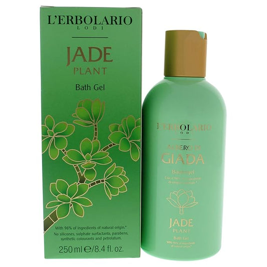 L'Erbolario Jade Plant Bath Gel - Green And Floral Fragrance - Gentle Formula - Has Effective Moisturizing And Protective Properties - Suitable For Even The Most Delicate Skin - Paraben Free - 8.4 Oz