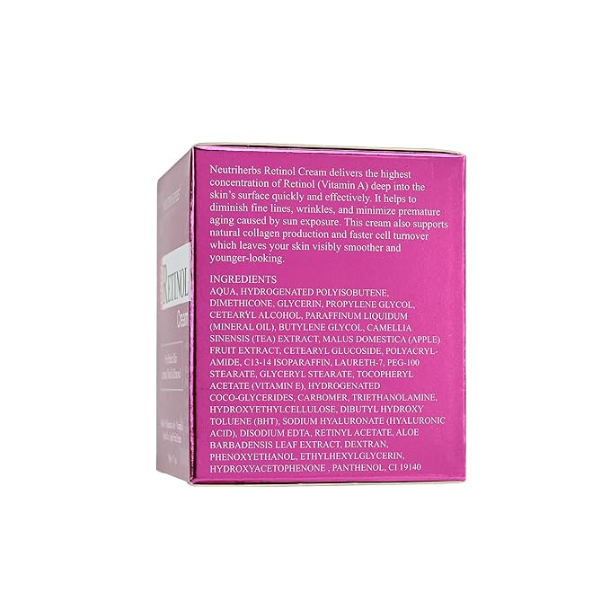 Neutriherbs Retinol Cream for Face,Night Facial Moisturizer Rich Vitamin A,Reduce Fine Lines and Smooth Wrinkles, Anti Aging Skincare - 1.7 fl.oz