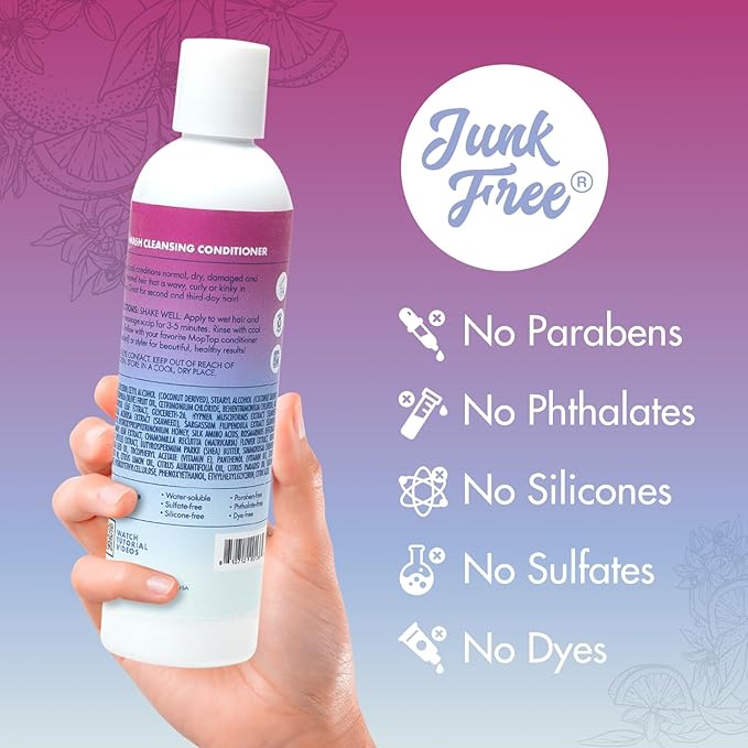 MopTop Cowash Cleansing Conditioner – Curly Hair Conditioner to Restore Moisture, Reduce Frizz & Boost Manageability, Sulfate & Paraben Free Hair Care for All Hair Textures (Citrus Medley, 8oz)